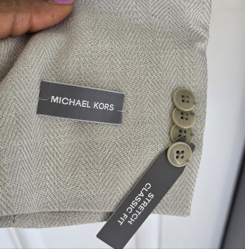 $295 Michael Kors Men Classic Fit Herringbone Woven Sport Coat Sz 42S NWT Career - Picture 8 of 14